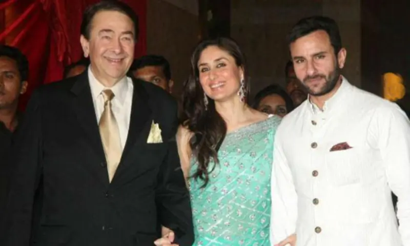 Randhir Kapoor with Kareena Kapoor Khan and Saif Ali Khan