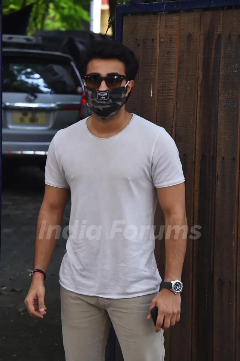 Aadar Jain snapped at dubbing studio