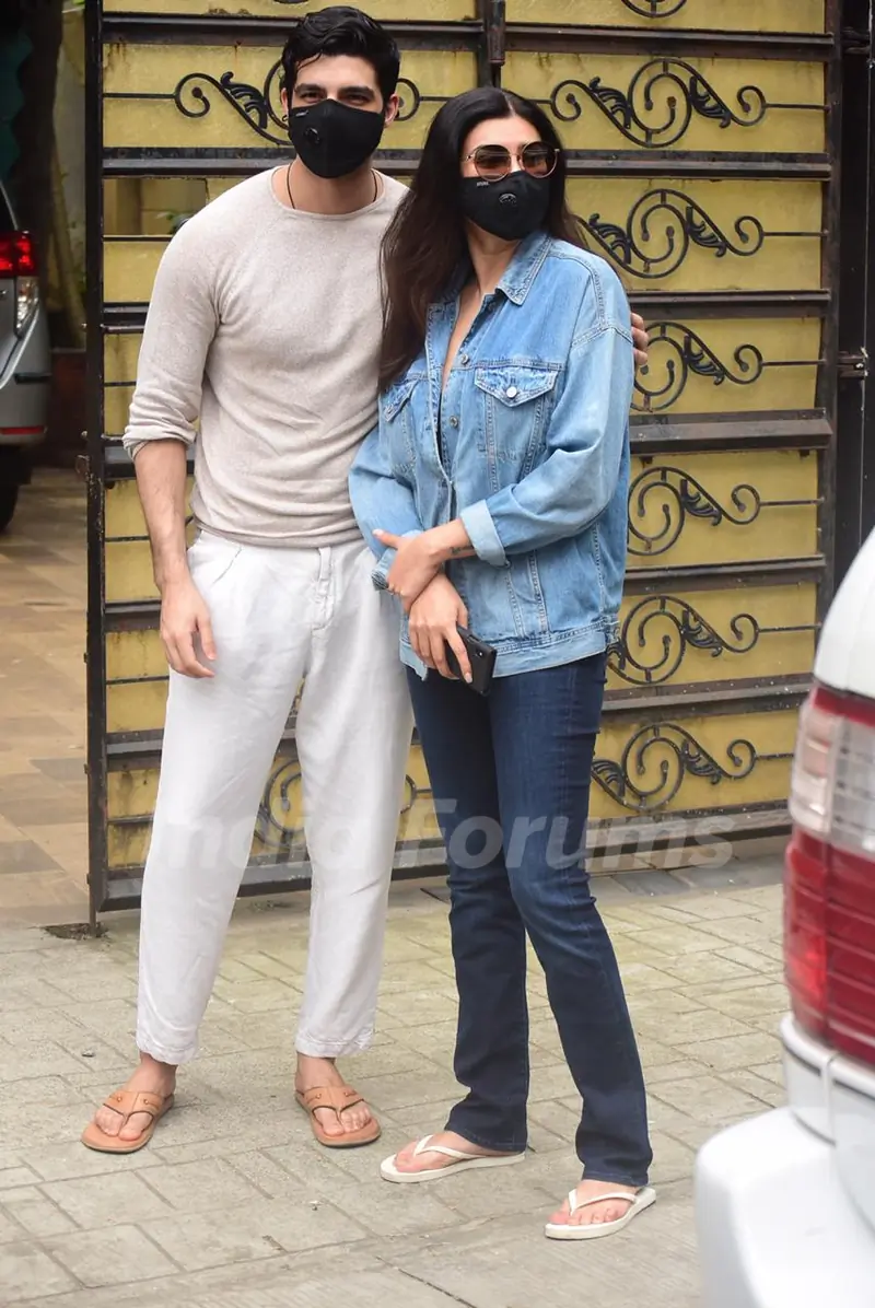 Sushmita Sen snapped with Rohman Shawl around the town