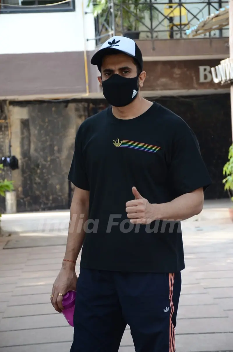 Sunny Singh snapped outside gym!