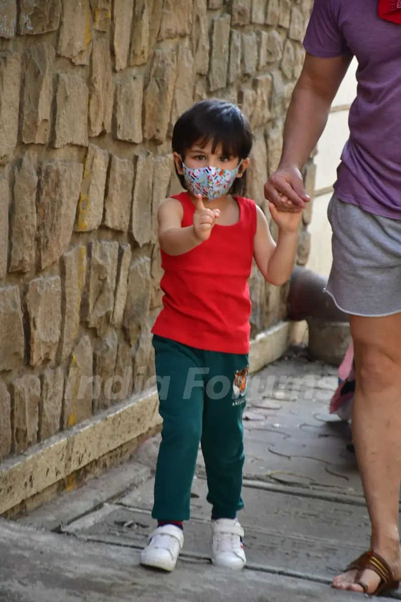 Saif Ali Khan and Taimur Ali Khan snapped in Bandra