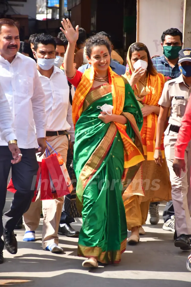 Kangana Ranaut visits Mumba Devi and Shri Siddhivinayak Temple in Mumbai