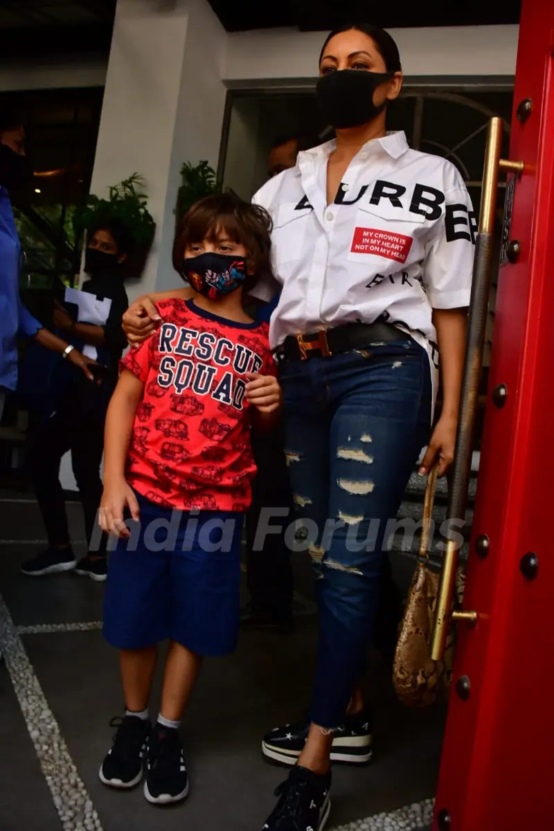 Gauri Khan with son AbRam Khan spotted at Tori restaurant, Bandra