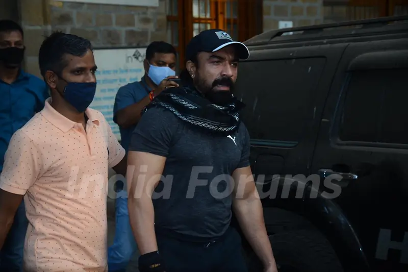 Actor Ajaz Khan for medical examination after his arrest in drug case, Mumbai