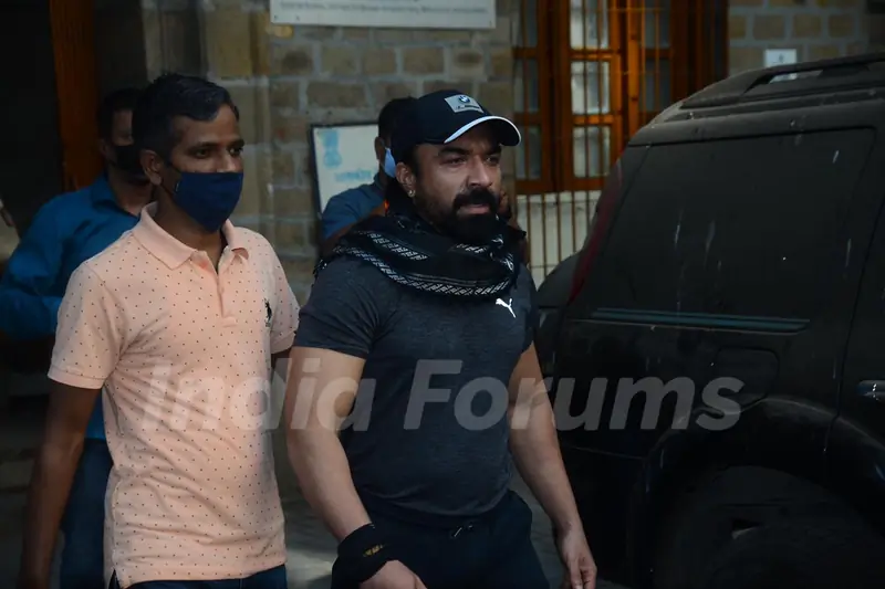 Actor Ajaz Khan for medical examination after his arrest in drug case, Mumbai