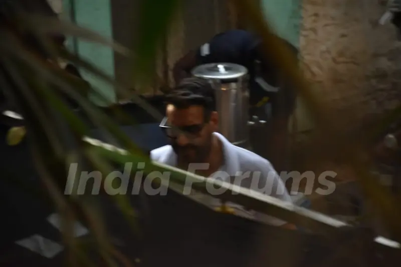 Ajay Devgn snapped at a shoot location in Bandra