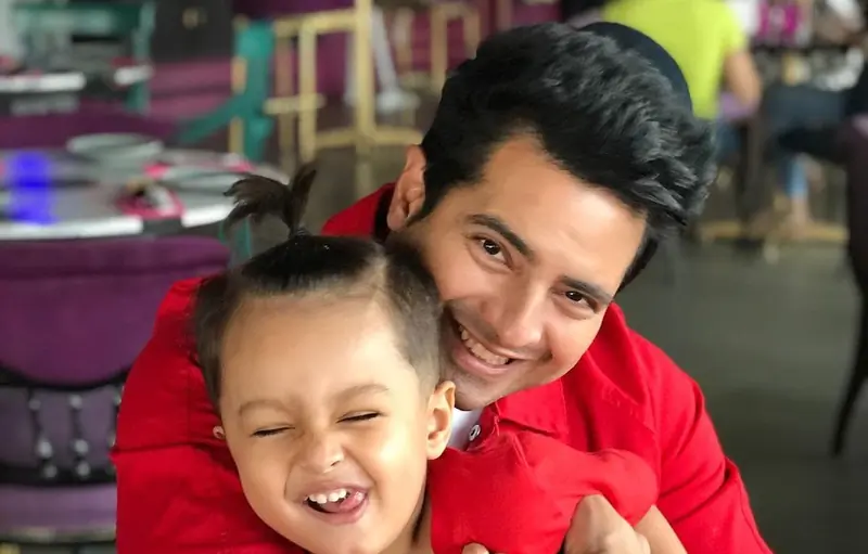 Karan Mehra and son Kavish.