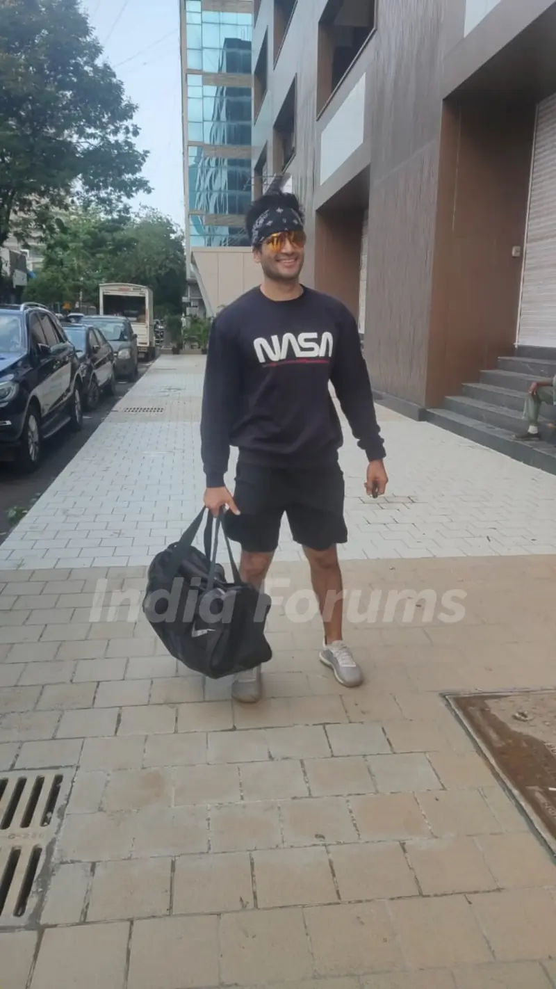 Karan Tacker snapped outside gym