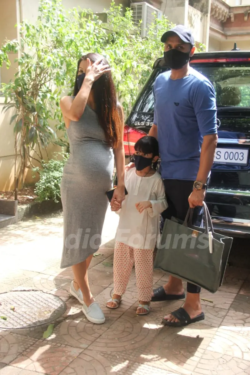 Geeta Basra and Harbhajan Singh snapped visiting the clinic for health check-up