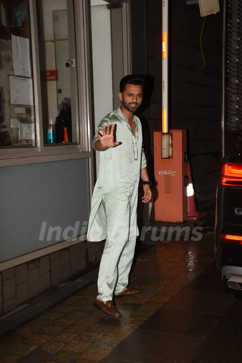 Rahul Vaidya snapped outside his residence