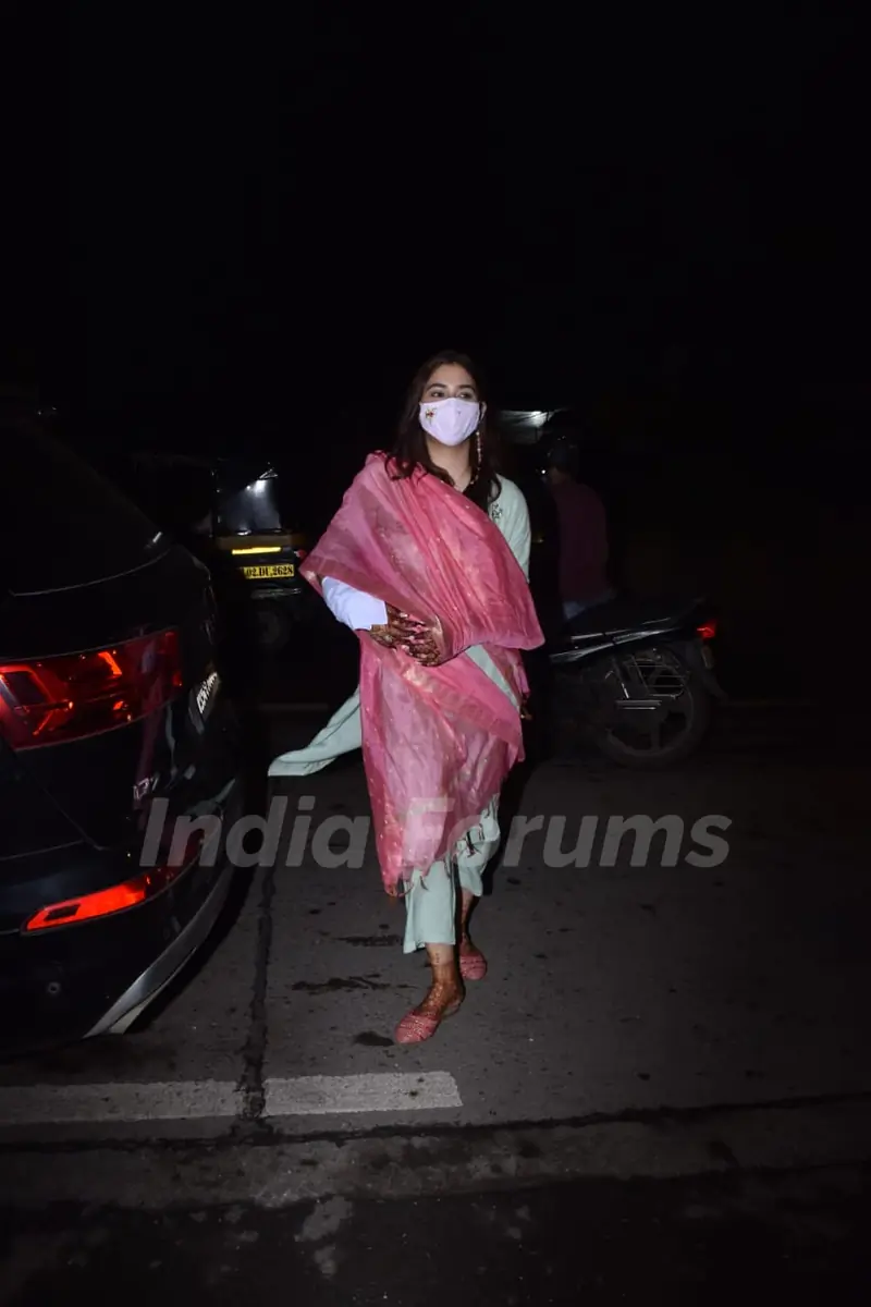 Disha Parmar snapped post Haldi function