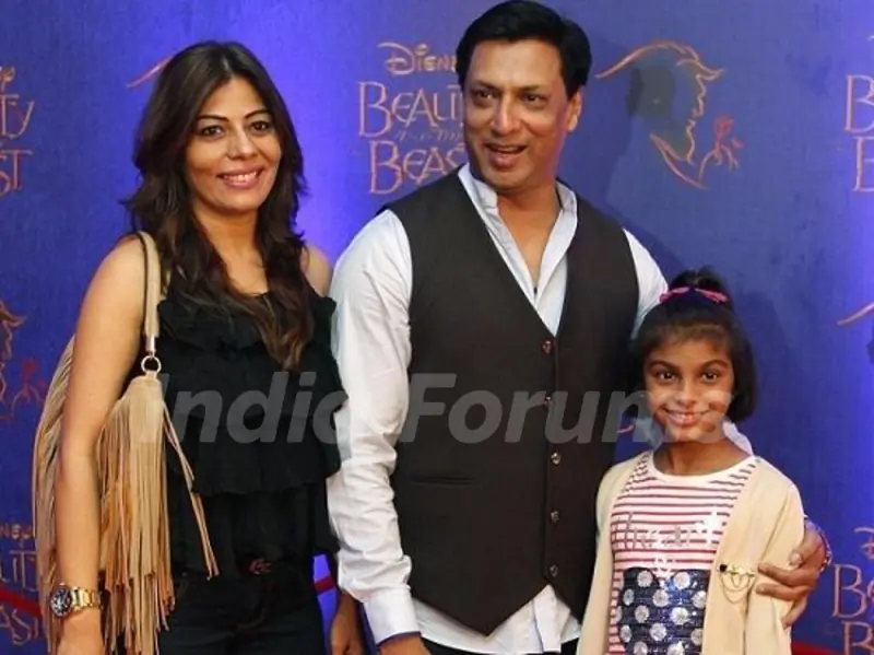 Madhur Bhandarkar with his wife and daughter