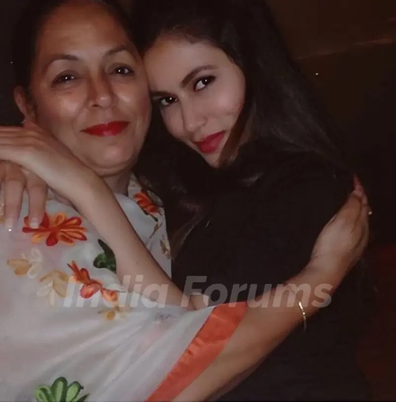 Mansha Bahl with her mother
