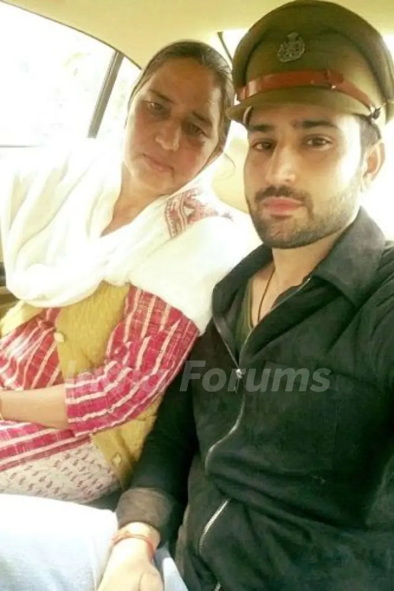 Pradeep Duhan with his mother