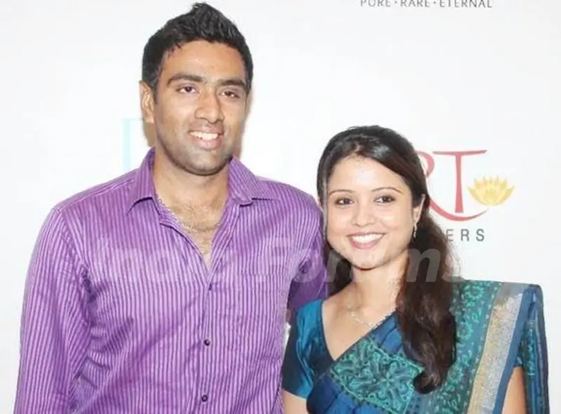 Ravichandran Ashwin with his wife