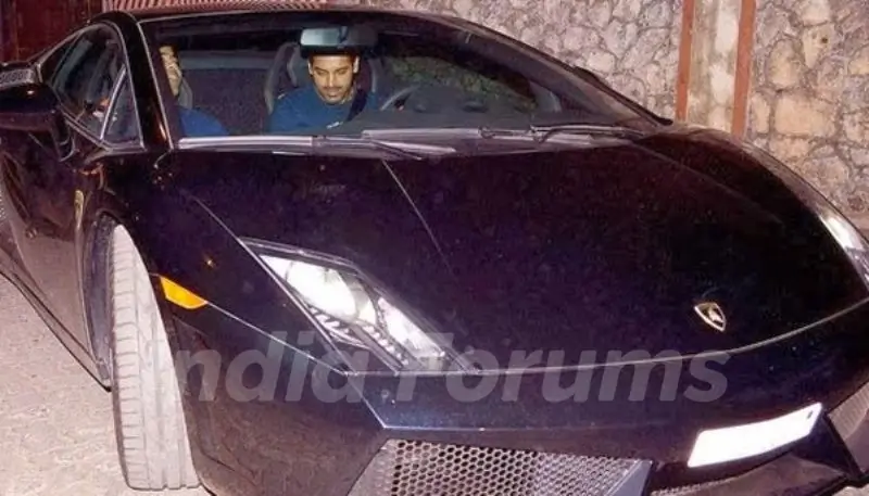 John Abraham In His Car Lamborghini Gallardo
