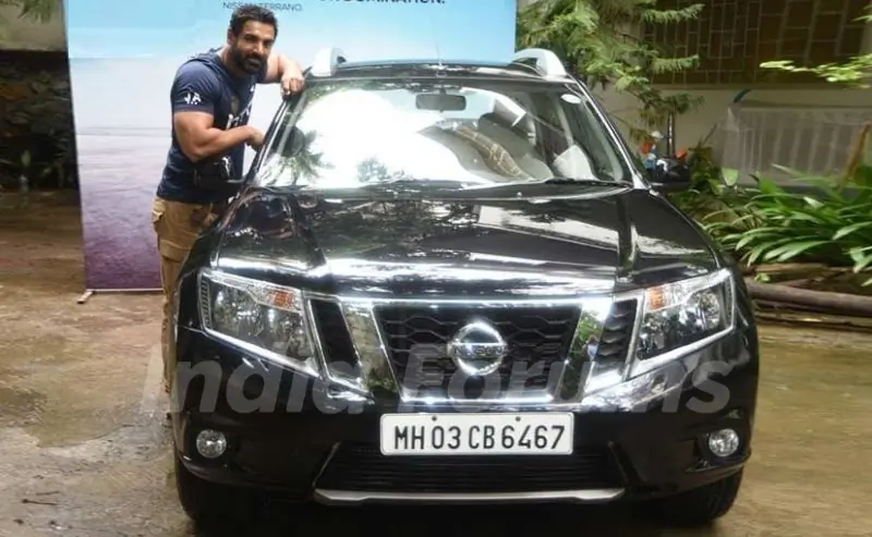 John Abraham With His Car Nissan Terrano SUV