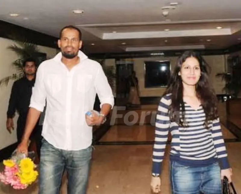 Yusuf Pathan with his wife