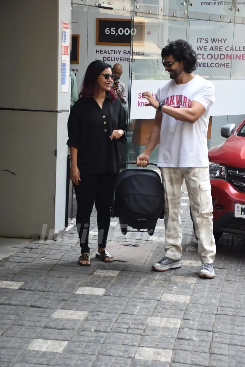 Gurmeet Chaudhary and Debina with their newborn baby