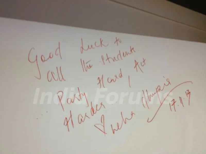 Neha Dhupia's autograph