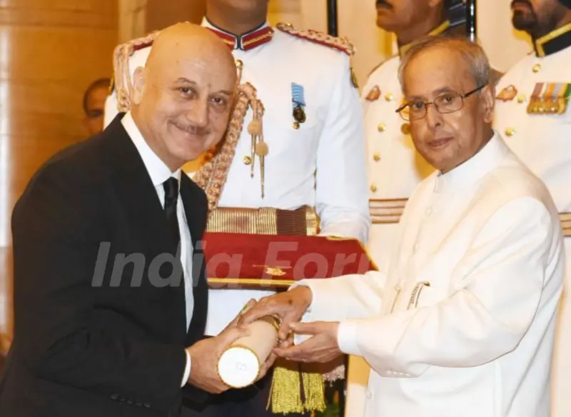 Anupam Kher Receiving Padma Bhushan Award