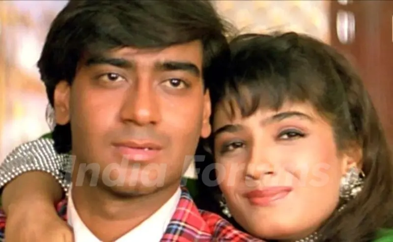 Raveena Tandon with Ajay Devgn