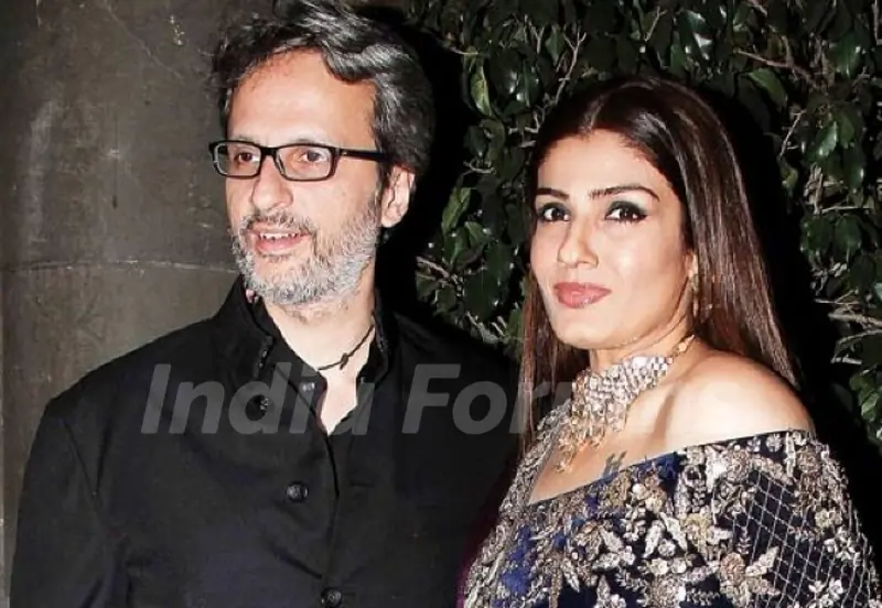 Raveena Tandon with her husband