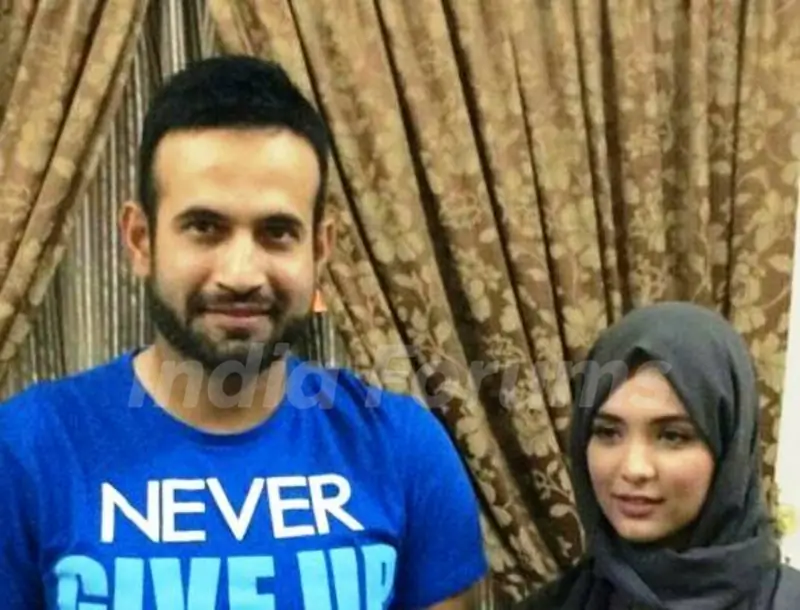 Irfan Pathan with his wife
