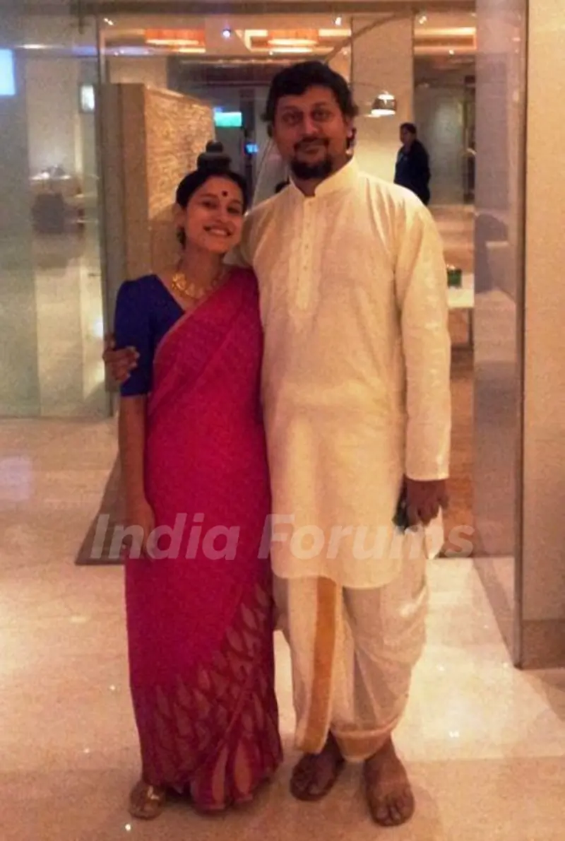 Tillotama Shome with her husband