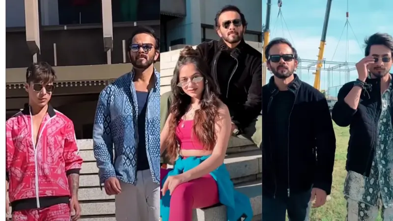 Pratik, Jannat and Faisu with Rohit Shetty