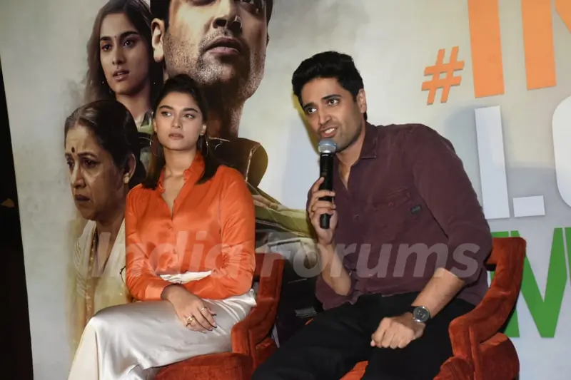 Adivi Sesh and Saiee Manjrekar spotted at the success press meet for their film Major at Andheri 