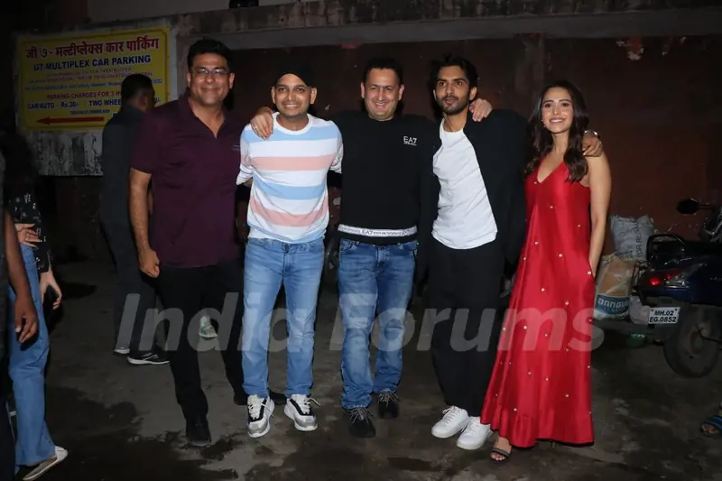 Nushrratt Bharuccha, Anud Singh Dhaka, Paritosh Tripathi, Vinod Bhanushali and others Promotes Janhit Mein Jaari at Gaiety Galaxy theatre in Bandra