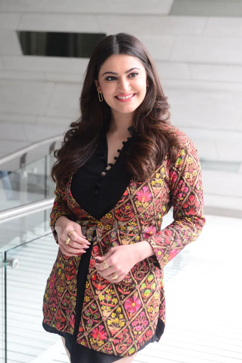 Shivaleeka Oberoi spotted the press conference for their upcoming film Khuda Haafiz Chapter II: Agni Pariksha in Delhi