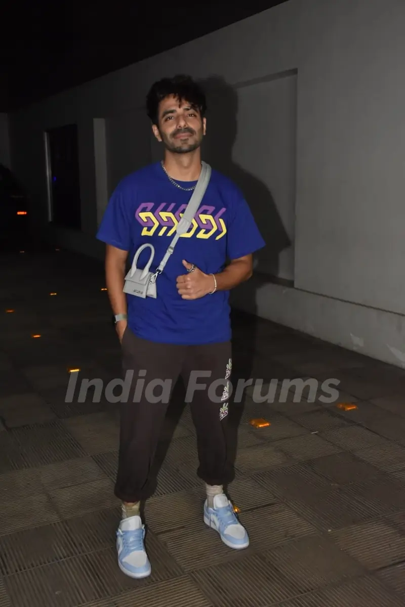 Aparshakti Khurana clicked at Huma Qureshi birthday bash in Bandra