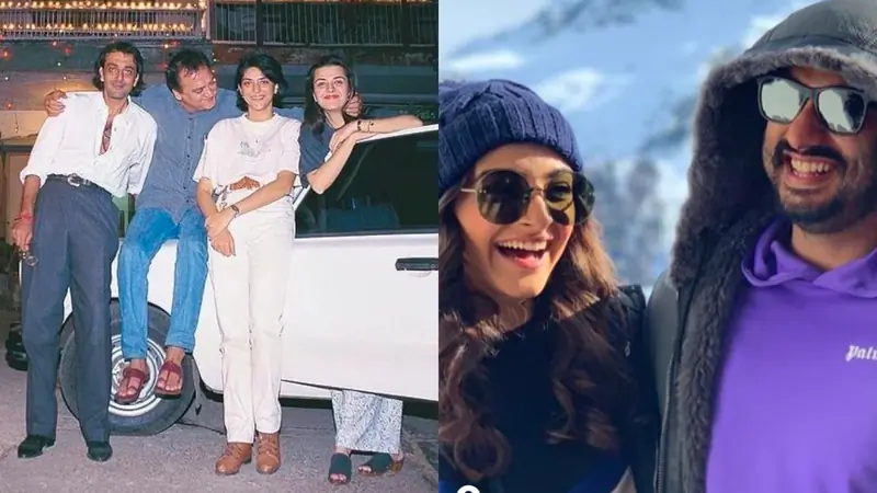Sanjay Dutt with his sisters and Sonam and Arjun Kapoor