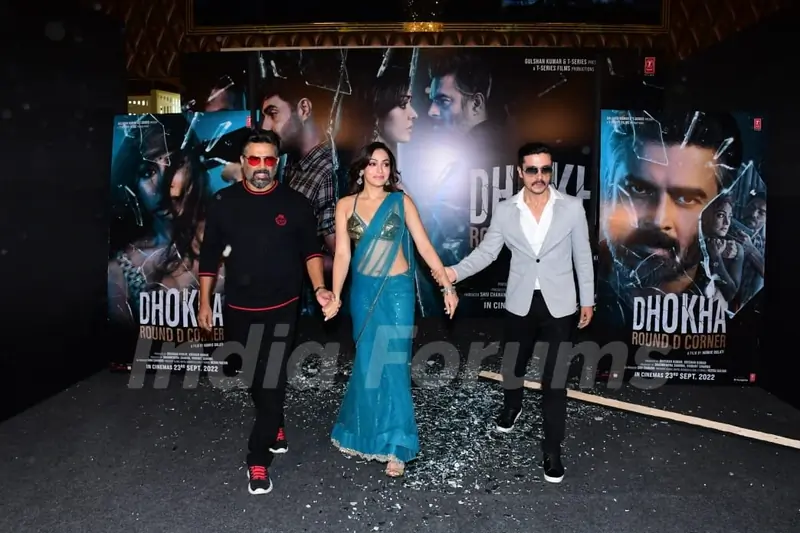 R. Madhavan, Darshan Kumar, Khushali Kumar spotted at the teaser launch of Dhokha Round D Corner