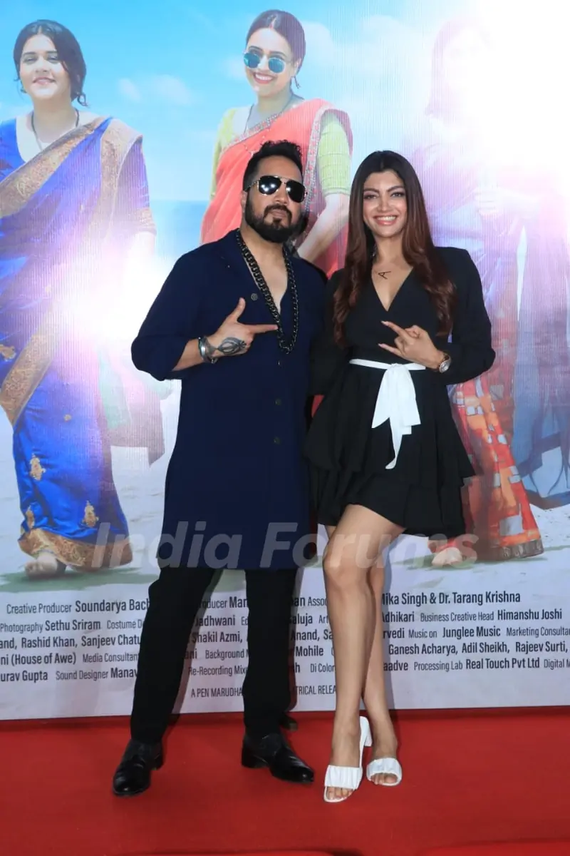 Mika Singh, Akanksha Puri snapped at the trailer launch Jahaan Chaar Yaar at PVR in Andheri