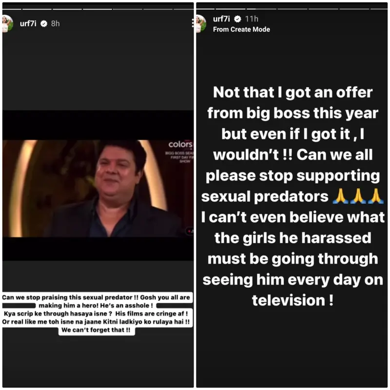 Urfi's Insta Story