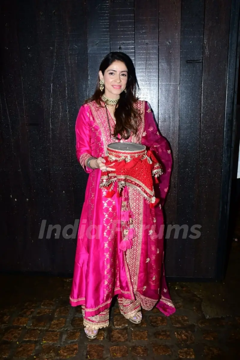 Bhavana Pandey spotted at Anil Kapoor’s residence for Karwa Chauth pooja. 