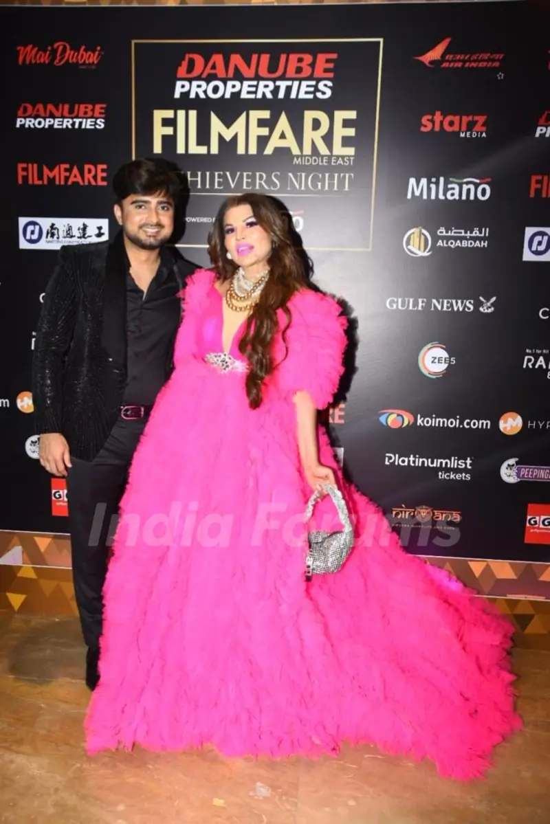 Rakhi Sawant and Adil Khan attend Filmfare Awards 2022