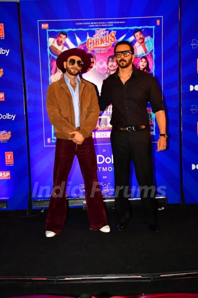 Ranveer Singh and Rohit Shetty spotted at the screening of the trailer of Cirkus and song launch in Dolby Atmos