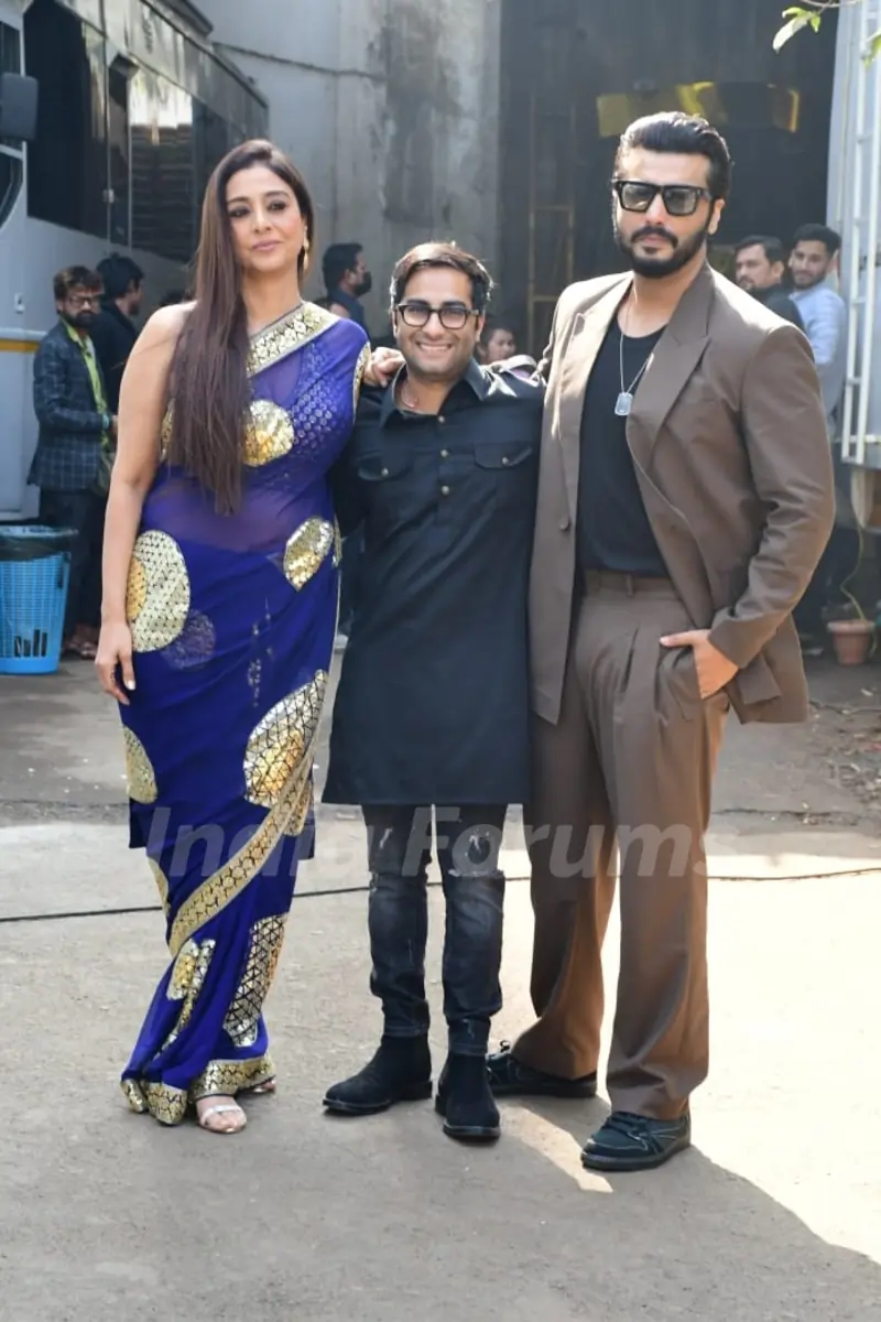 Arjun Kapoor, Tabu and Aasmaa n Bhardwaj snapped promoting their upcoming film Kuttey on the sets of Indian Idol