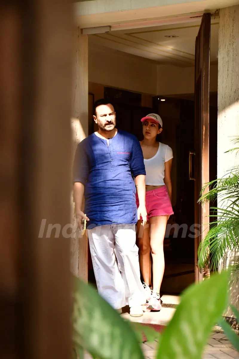 Saif Ali Khan, Sara Ali Khan snapped in Bandra