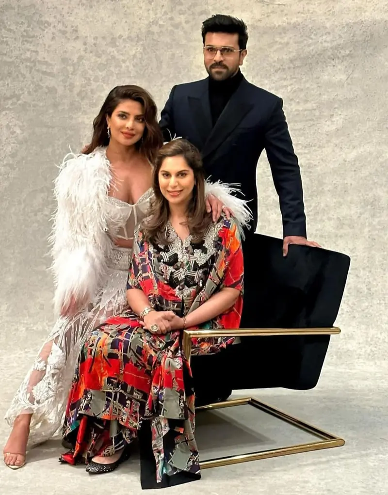 Priyanka with Ram Charan and Upasana 