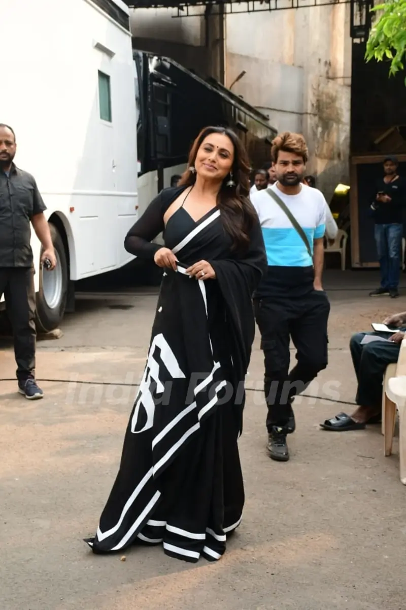 Rani Mukerji snapped promoting her upcoming film Mrs Chatterjee Vs Norway on the set of Indian Idol 13 