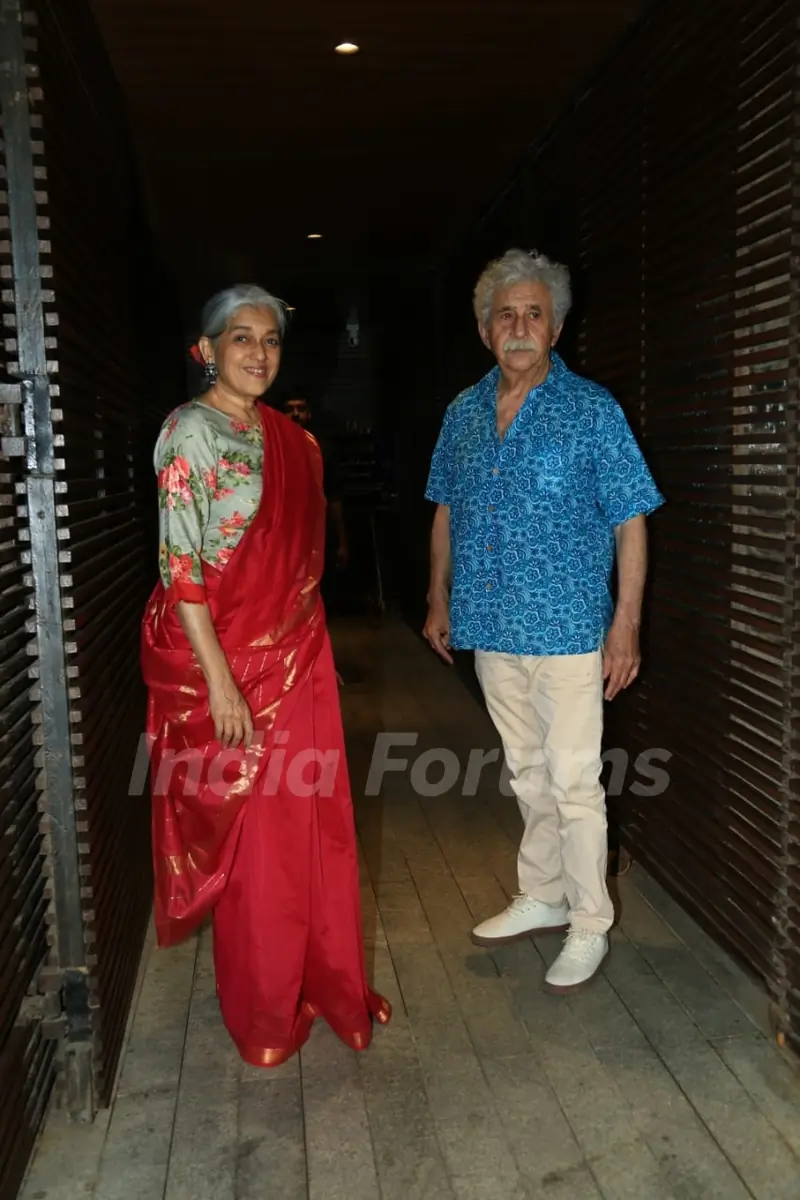 Ratna Pathak, Naseeruddin Shah snapped for a get together in Juhu