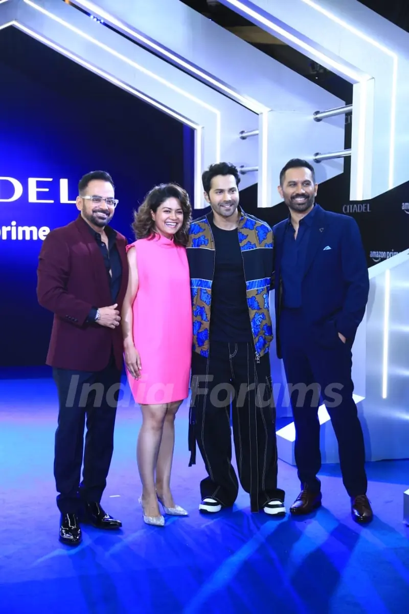 Krishna D.K, Varun Dhawan, Raj Nidimoru attend the premiere of Citadel 