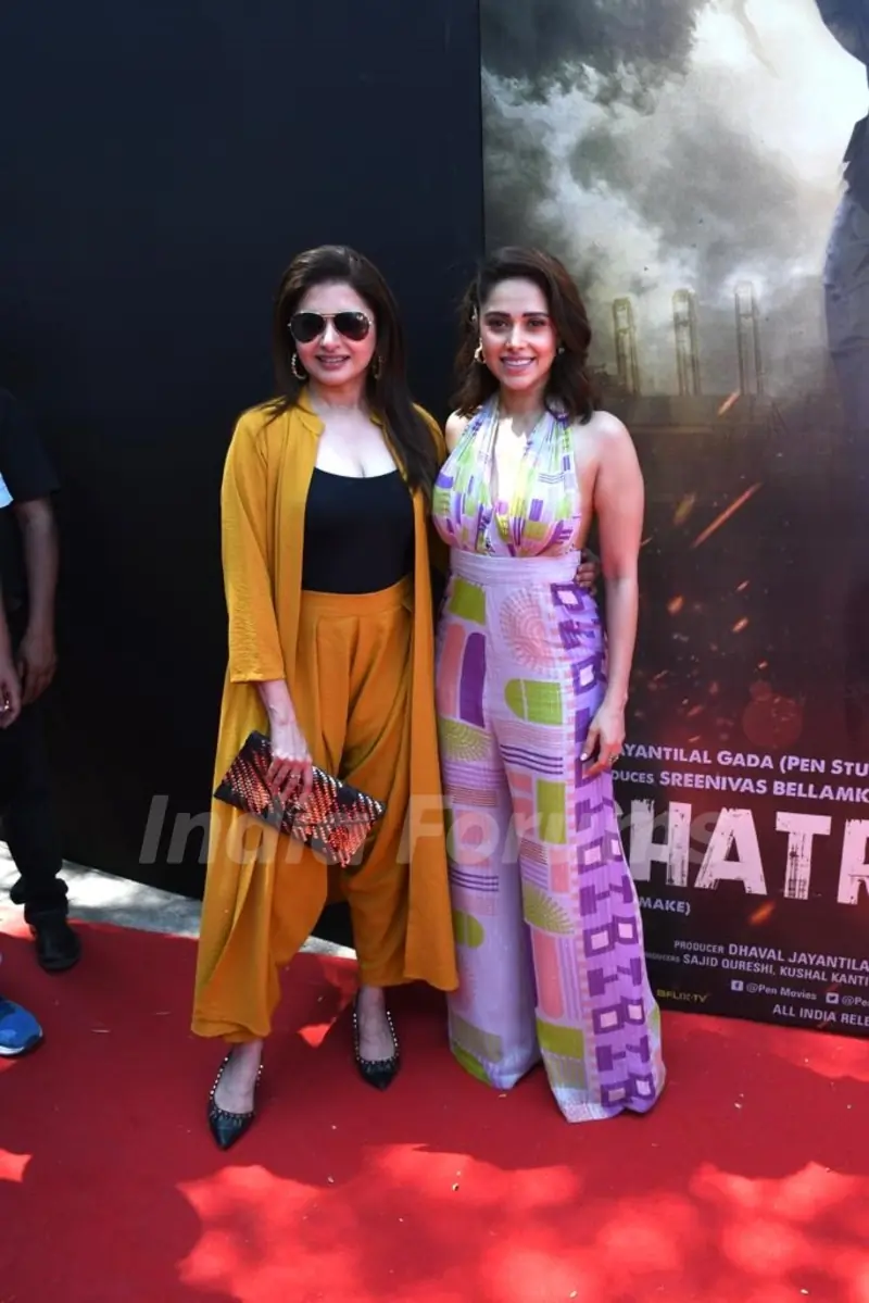 Nushrratt Bharuccha and Bhagyashree snapped at the trailer launch of Chatrapathi