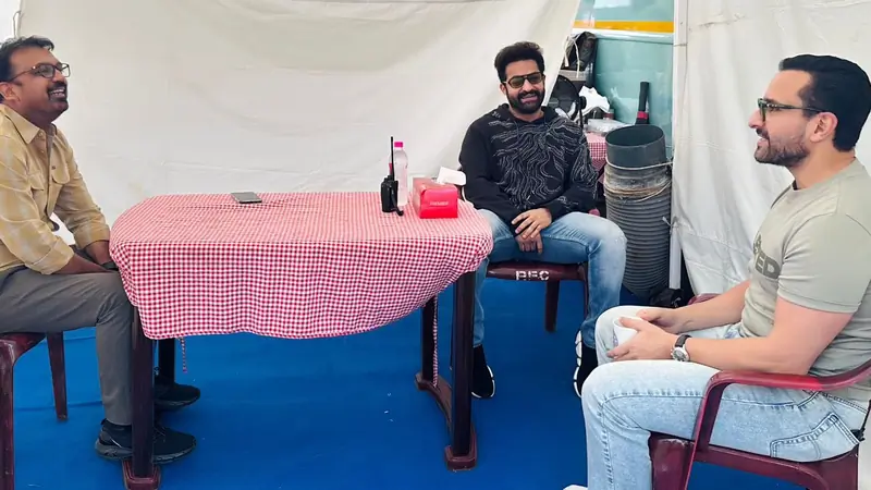 Saif Ali Khan and Jr. Ntr from Devara set
