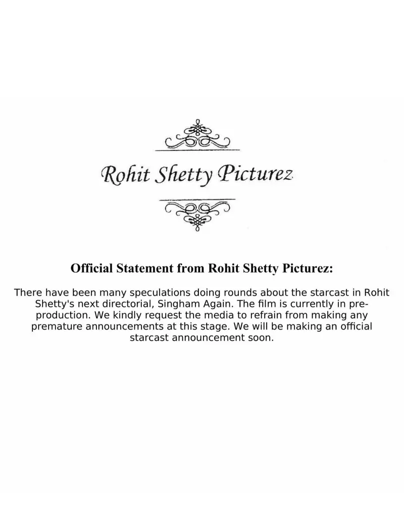 Rohit Shetty's team statement 